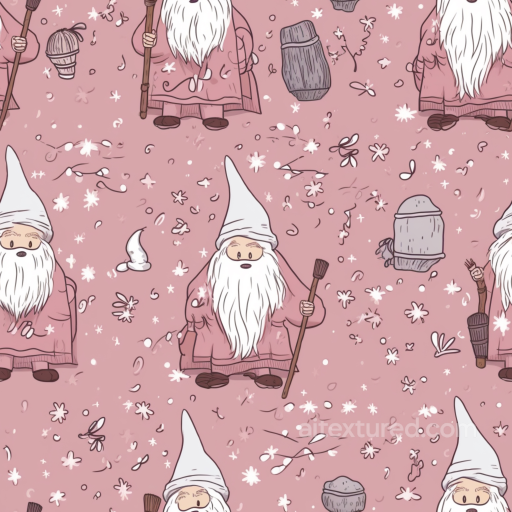 All Easter Digital paper Texture of Cartoon Gnome with Pink Background and Floral Details seamless All Easter Digital paper PBR texture