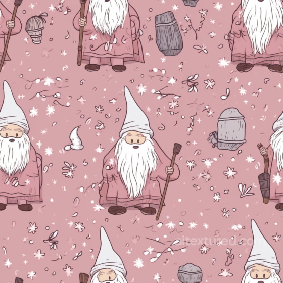 All Easter Digital paper Texture of Cartoon Gnome with Pink Background and Floral Details All Easter Digital paper texture preview