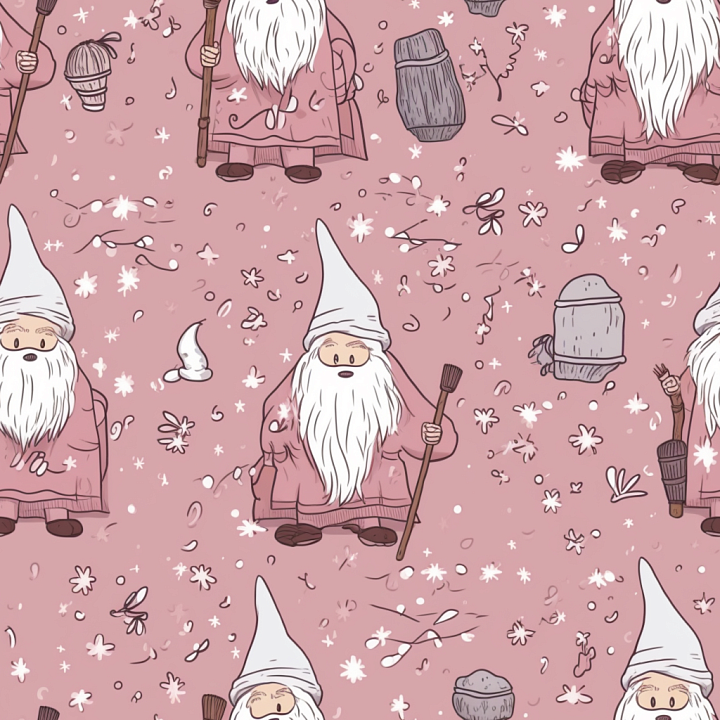 All Easter Digital paper of Cartoon Gnome with Pink Background and Flor… seamless PBR texture preview