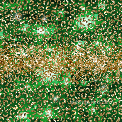 St Patrick Texture of Green Glittery Leopard Spots Pattern with Gold Sparkle seamless St patrick PBR texture