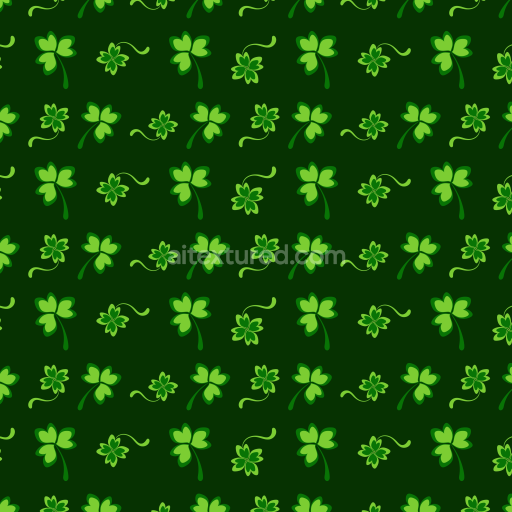 Seamless 3D PBR Fabric Texture Featuring Repeating Green Shamrock Pattern