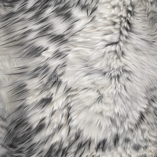 Preview — Seamless 3D PBR Texture of Realistic White and Grey Fur Leather with Dense Long Hair