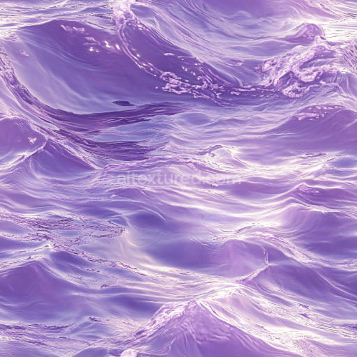 Seamless 3D Stylized Purple Ocean Water PBR Texture with Reflective Waves
