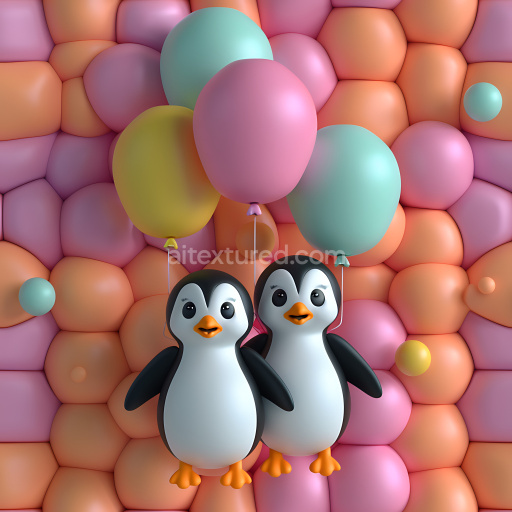 Seamless 3D Inflated Soft Foam Cells PBR Texture in Pastel Colors