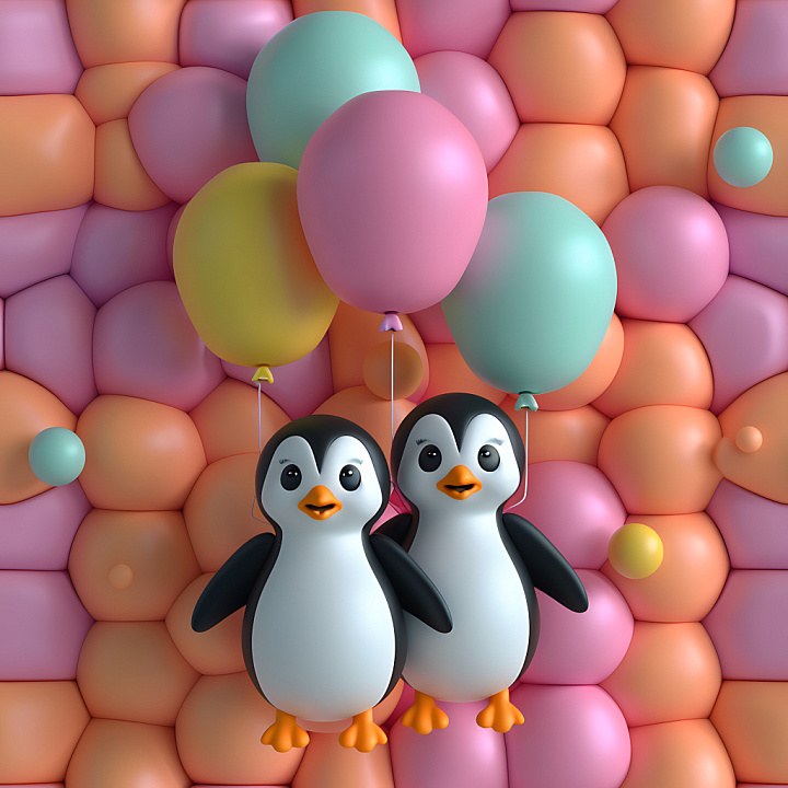 Inflated Soft Foam Cells in Pastel Colors seamless PBR texture preview