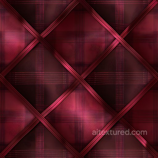 Seamless 3D Red Plaid Patterned Metal PBR Texture with Crossed Strips texture preview