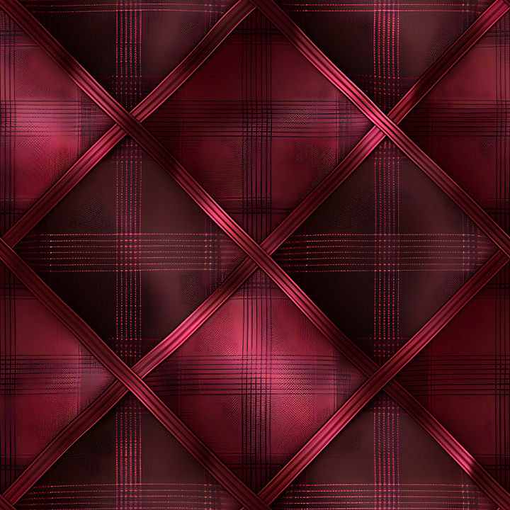 Red Plaid Patterned Metal with Crossed Strips seamless PBR texture preview