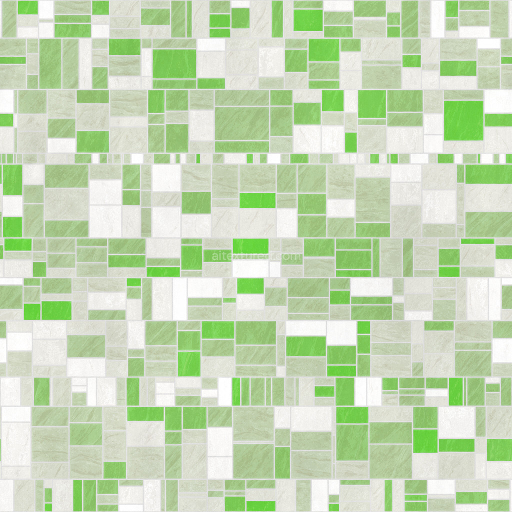 Seamless PBR texture of colorful tiles for 3D applications