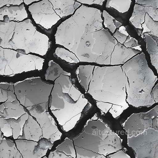 Cracked Plaster PBR Texture with Deep Jagged Fractures seamless Cracked & Holes PBR texture