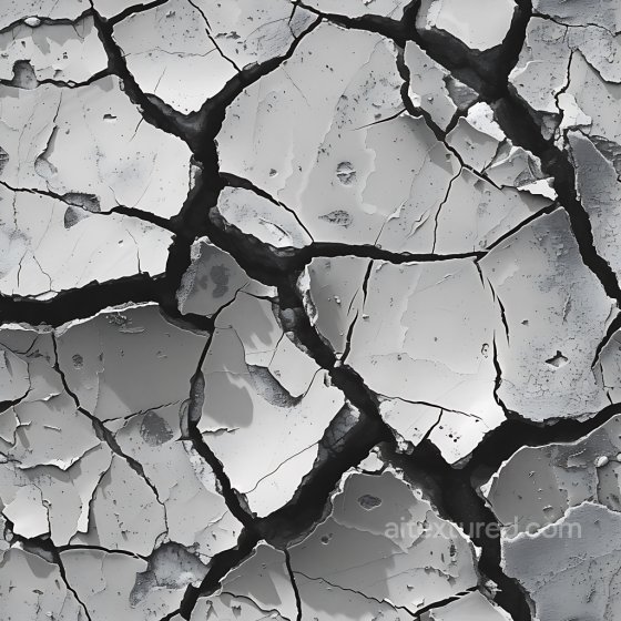 Cracked Plaster PBR Texture with Deep Jagged Fractures Cracked & Holes texture preview