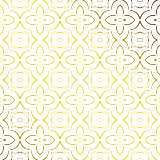 Seamless 3D PBR Texture Featuring White Background with Golden Floral Pattern