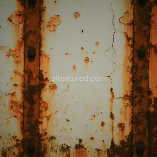 Seamless 3D PBR Rusty Metal Texture Featuring Cracks, Holes, and Heavy Corrosion