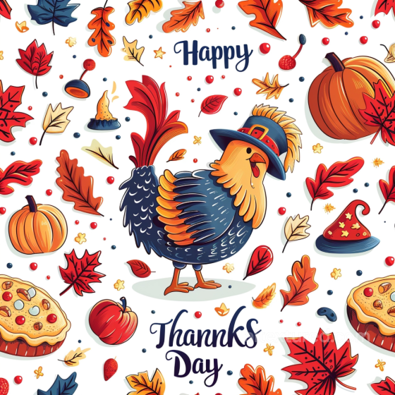 Thanksgiving Pattern Texture with Vibrant Autumn Leaves and Festive Symbols Thanksgiving texture preview