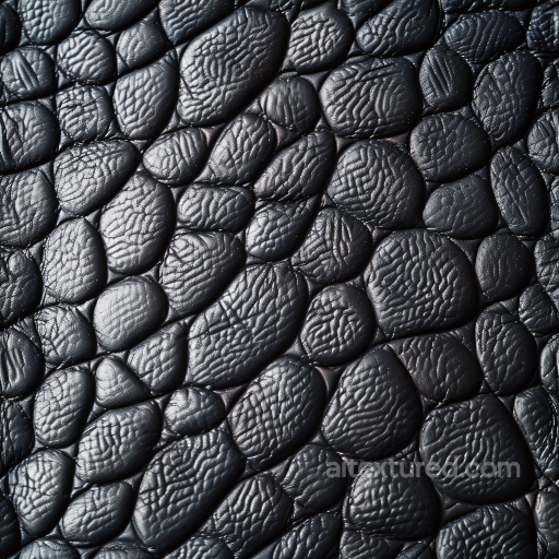 Black Pebbled Crocodile Patterned Leather Texture with Glossy Finish seamless Leather PBR texture