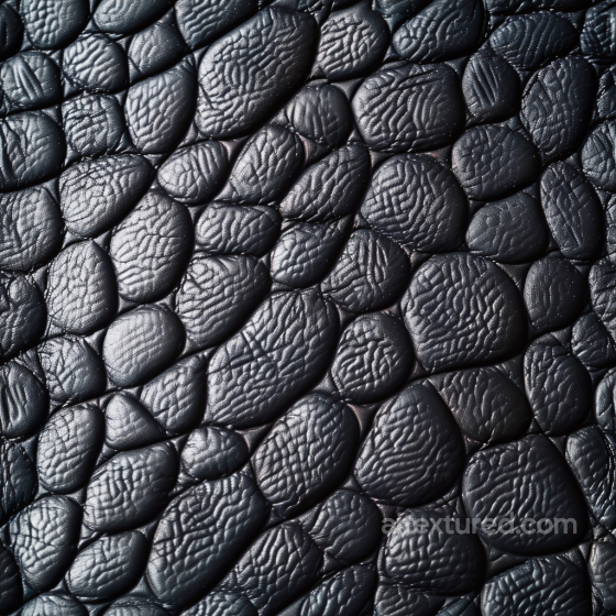 Black Pebbled Crocodile Patterned Leather Texture with Glossy Finish Leather texture preview