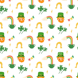 seamless Seamless 3D PBR St. Patrick's Day Digital Paper Texture with Festive Icons texture 8k free download PBR