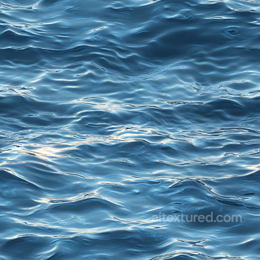 Water Texture of Realistic Ocean Surface Waves with Dynamic Reflections seamless Water PBR texture