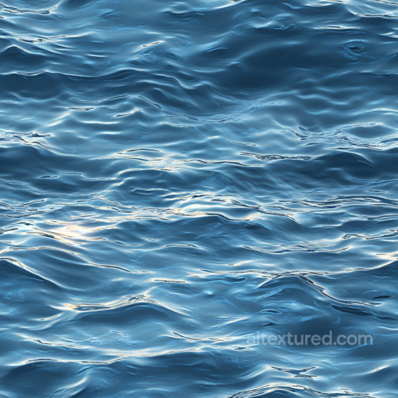 Water Texture of Realistic Ocean Surface Waves with Dynamic Reflections Water texture preview