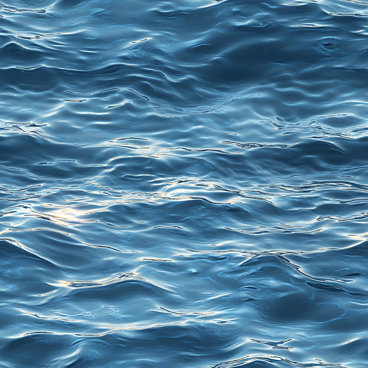 Water of Realistic Ocean Surface Waves with Dynamic Reflections seamless PBR texture preview