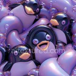seamless Seamless 3D Inflated Vinyl Texture with Glossy Penguin Pattern texture 8k free download PBR