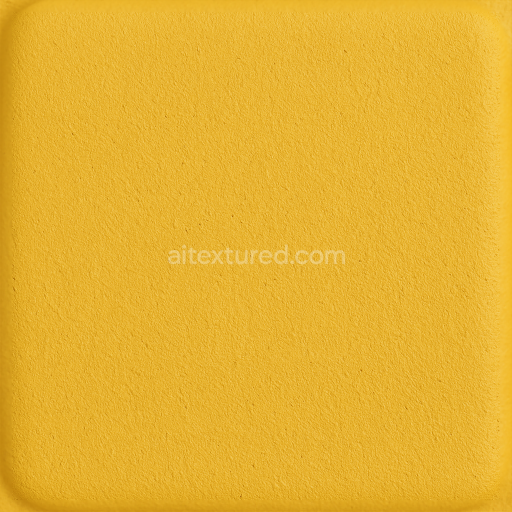 Seamless 3d texture pbr 8k tactile plate with rounded edges and powder coated signal yellow surface
