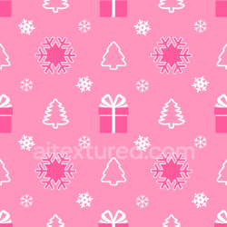 seamless Seamless 3D PBR Christmas Pink Texture with Gift Boxes, Trees, and Snowflakes texture 8k free download PBR