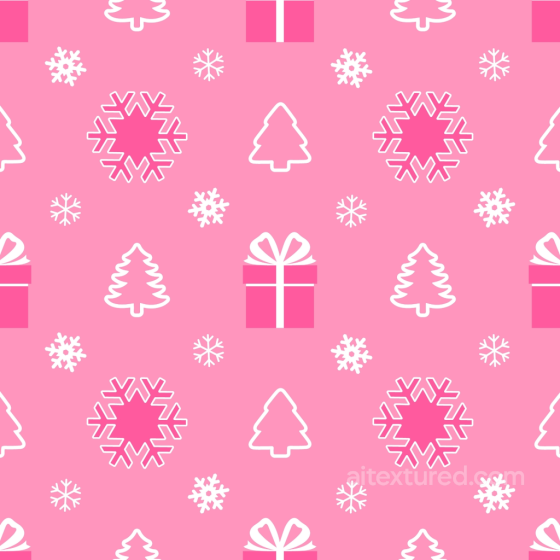 Christmas Pink Texture with Gift Boxes, Trees, and Snowflakes Christmas Pink texture preview