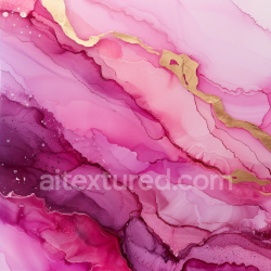 seamless Seamless 3D Alcohol Ink PBR Texture with Pink and Gold Fluid Waves texture 8k free download PBR