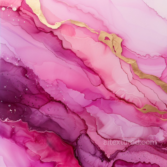 Alcohol Ink PBR Texture with Pink and Gold Fluid Waves Alcohol ink texture preview