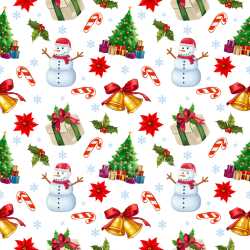 Pattern Bundle - Seamless 3D Pattern PBR Texture Featuring Christmas Holiday Icons & Festive Motifs texture preview