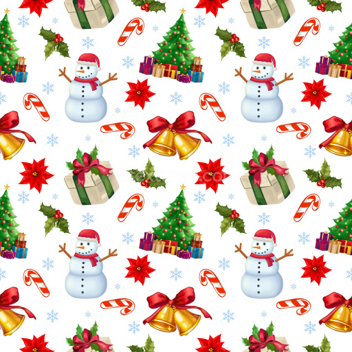 Pattern Bundle - Seamless 3D Pattern PBR Texture Featuring Christmas Holiday Icons & Festive Motifs texture preview