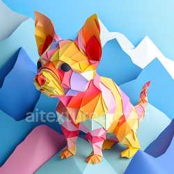 seamless Seamless 3D PBR Origami Style Animal Texture with Colorful Geometric Shapes texture 8k free download PBR
