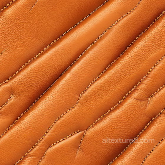 Quilted Grain Brown Leather PBR Texture with Detailed Stitching Leather texture preview