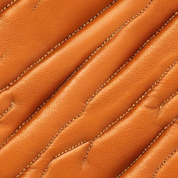 Quilted Grain Brown Leather with Detailed Stitching seamless PBR texture preview