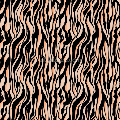 Preview — Seamless 3D PBR Leopard Print Fabric Texture with Black and Peach Stripes
