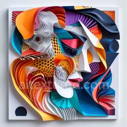 seamless Seamless 3D PBR Texture Featuring Vibrant Layered Animal-Inspired Patterns and Origami Style texture 8k free download PBR