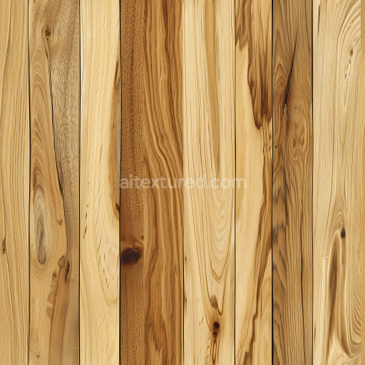 Seamless 3D PBR Light Rustic Wood Planks Texture with Natural Grain and Knots