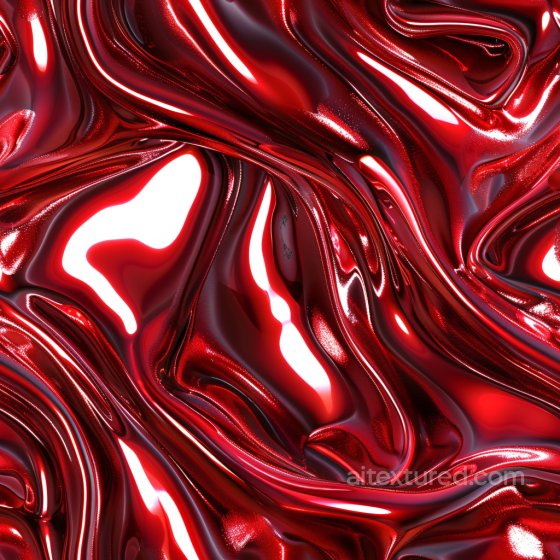 Red Glossy Fluid Surface Texture with Dynamic Reflections Glossy texture preview