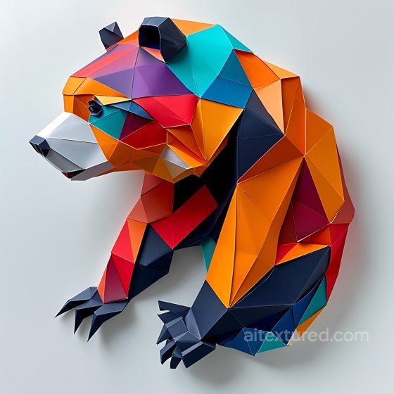 Featuring Origami-Inspired Beaver in Bold Multicolor Animal texture preview