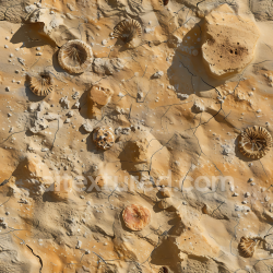 seamless Seamless 3D Fossilized Sandstone Rock PBR Texture with Natural Cracks and Embedded Shells texture 8k free download PBR