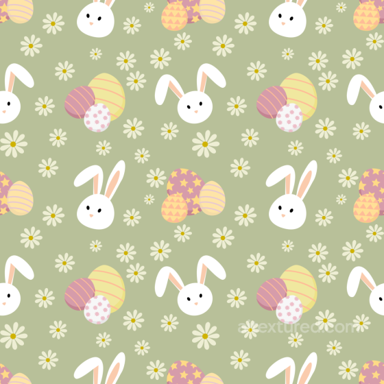 Featuring Cute Easter Bunnies and Decorative Eggs All Easter Digital paper texture preview