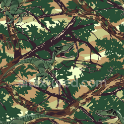 seamless Seamless 3D Jungle Camouflage PBR Texture Featuring Stylized Dinosaur and Woodland Elements texture 8k free download PBR