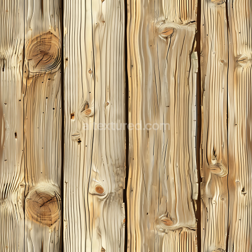 Seamless 3D PBR Texture of Light Pine Wood Planks with Natural Knots and Grain