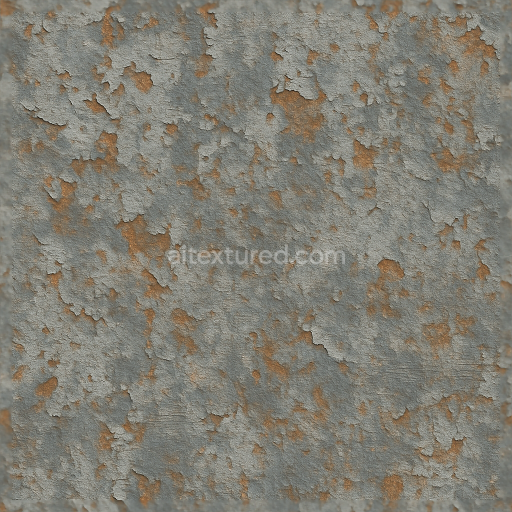 Seamless 3D Texture PBR 8K Chipped Flaked Rust Flaky Weathered Metal Surface