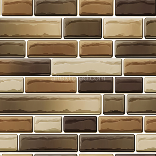 Seamless 3D PBR Cracked Brick Wall Texture with Warm Earthy Colors and Subtle Damage