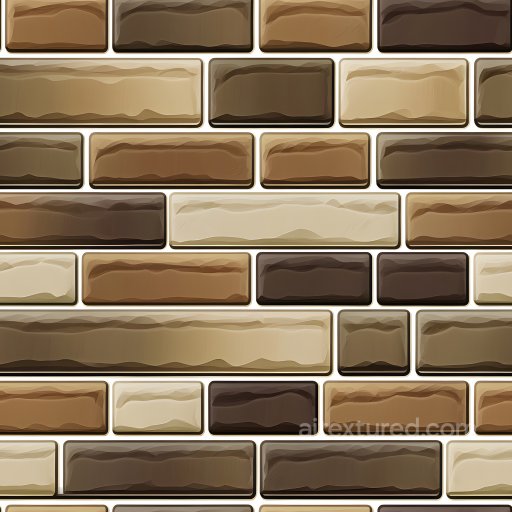Cracked Brick Wall Texture with Warm Earthy Colors and Subtle Damage seamless Brick PBR texture