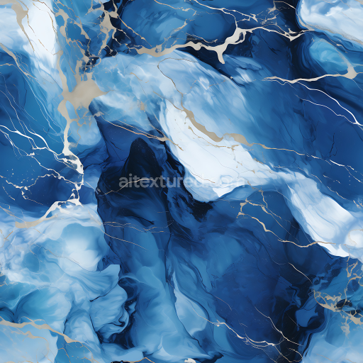 Preview — Seamless 3D PBR Blue and Silver Marble Texture with Fluid Veins and Polished Finish