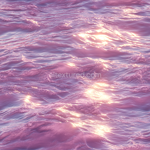 Seamless 3D PBR Pink Ocean Surface Water Texture with Soft Waves and Reflective Highlights