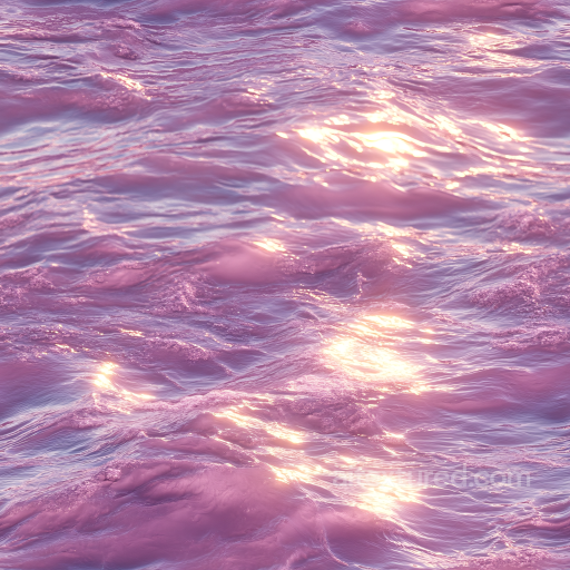 Pink Ocean Surface Water Texture with Soft Waves and Reflective Highlights seamless Water PBR texture