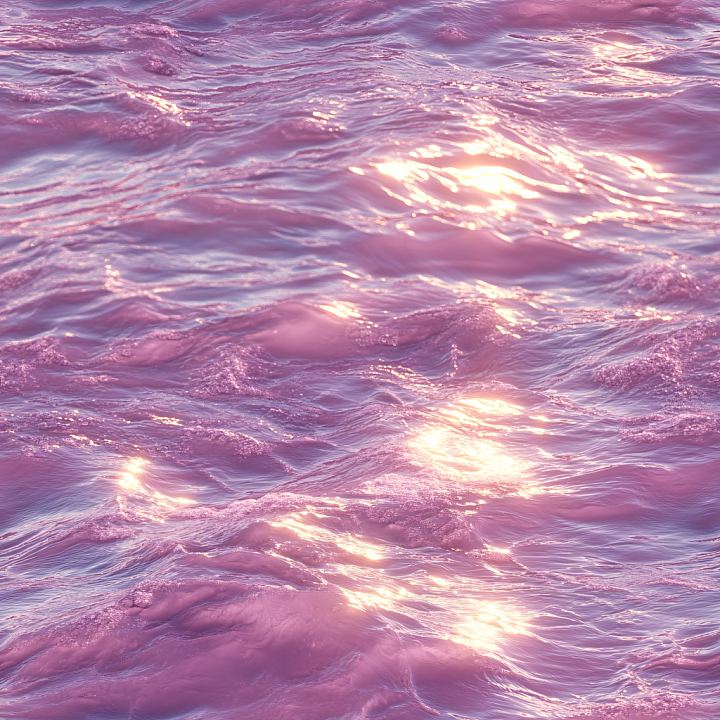 Pink Ocean Surface Water with Soft Waves and Reflective Highlights seamless PBR texture preview